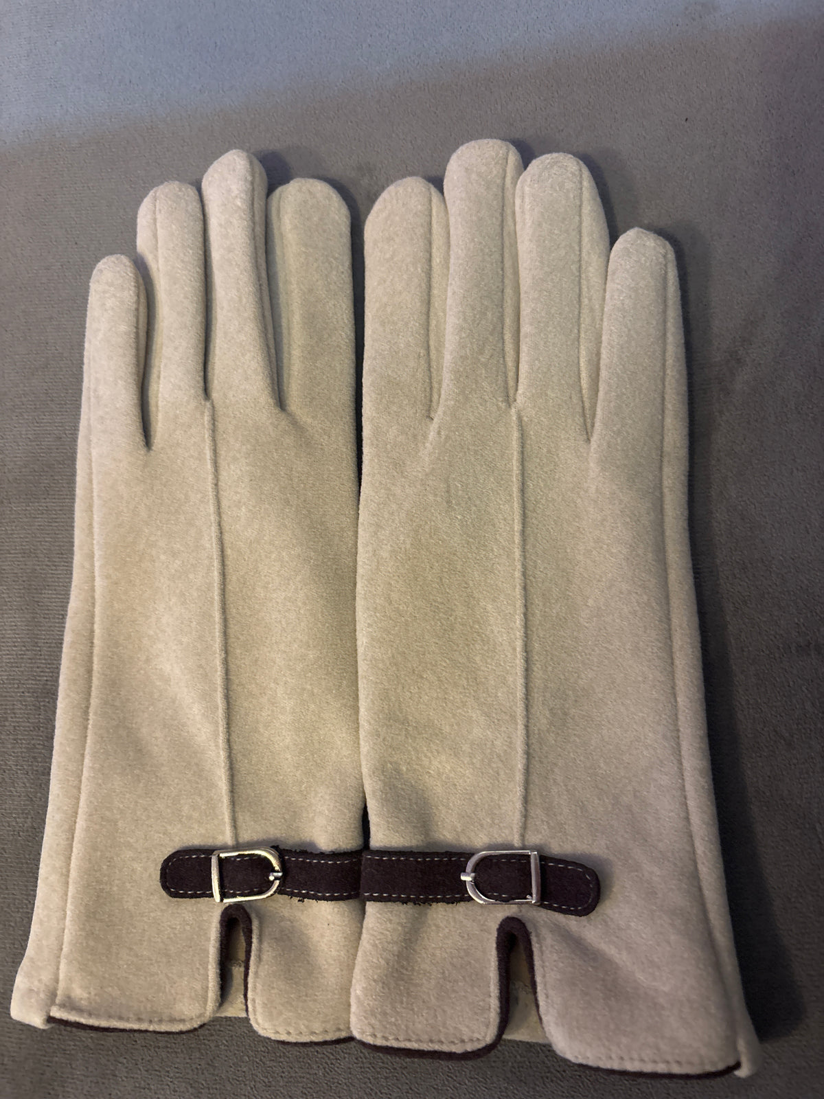 Beige Strap Gloves