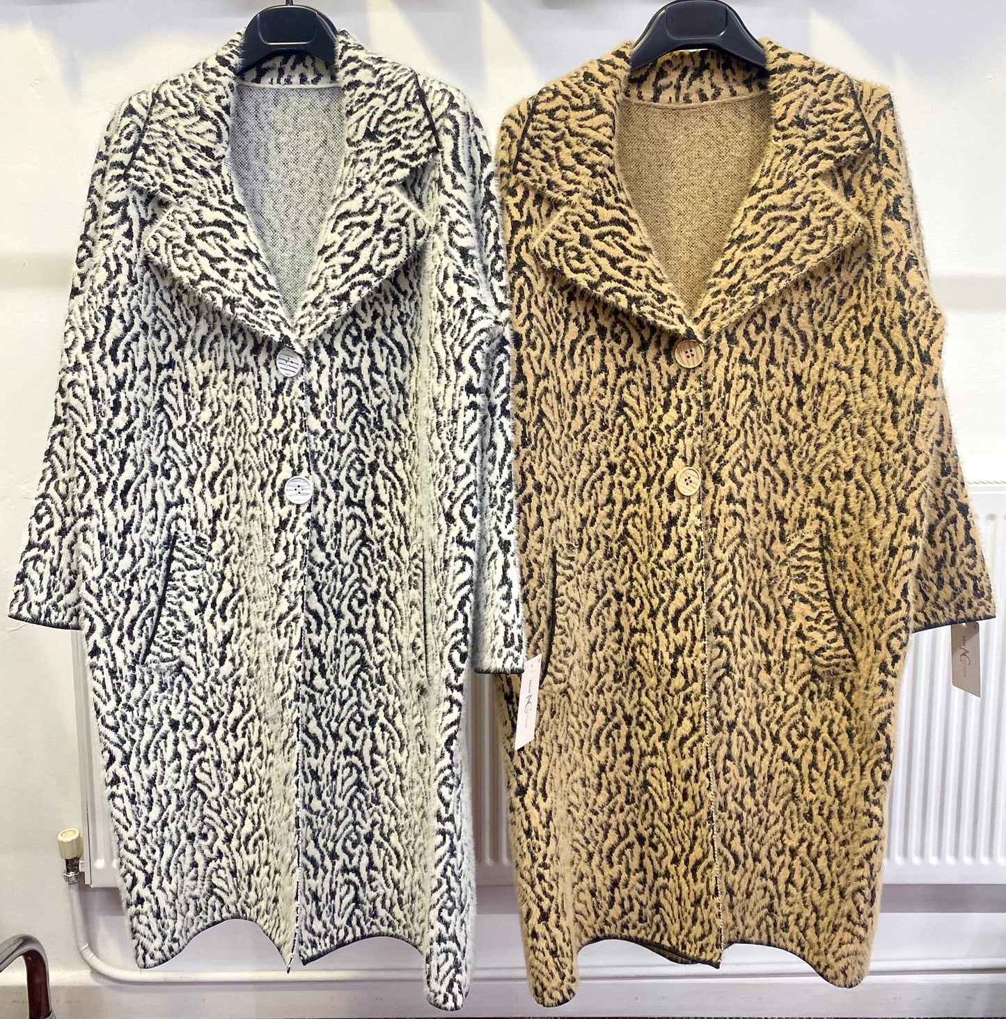 Patterned Coatigan in beige