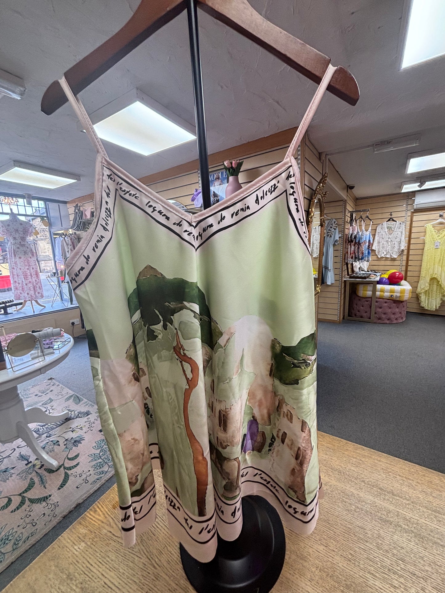 Cami Border Print Top in Mint