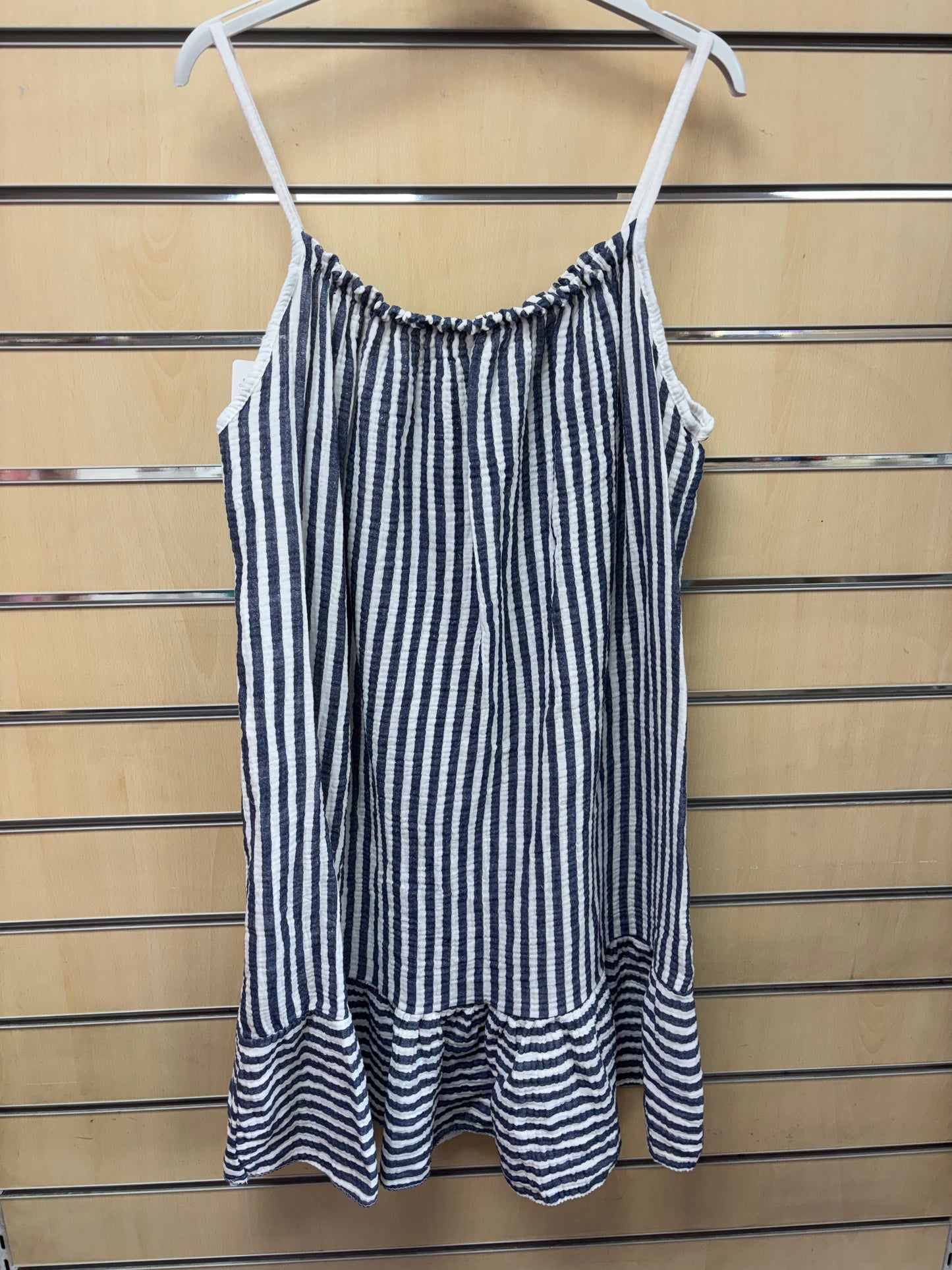 Striped Cotton & Linen Strappy Dress