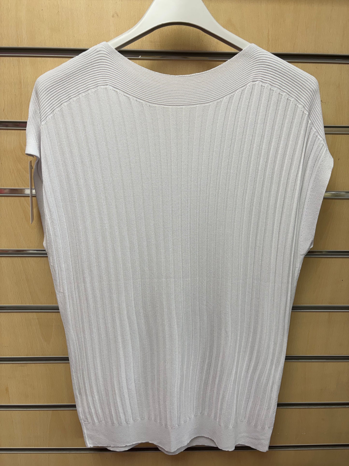 Ribbed Cap Sleeve Top in White