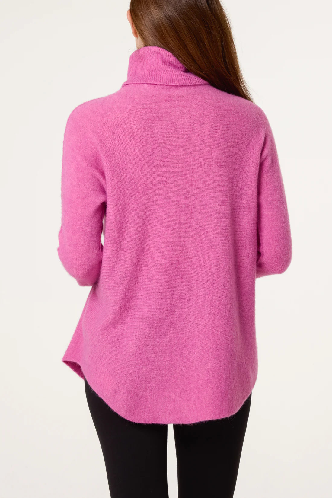 Roll neck soft touch jumper in Magenta