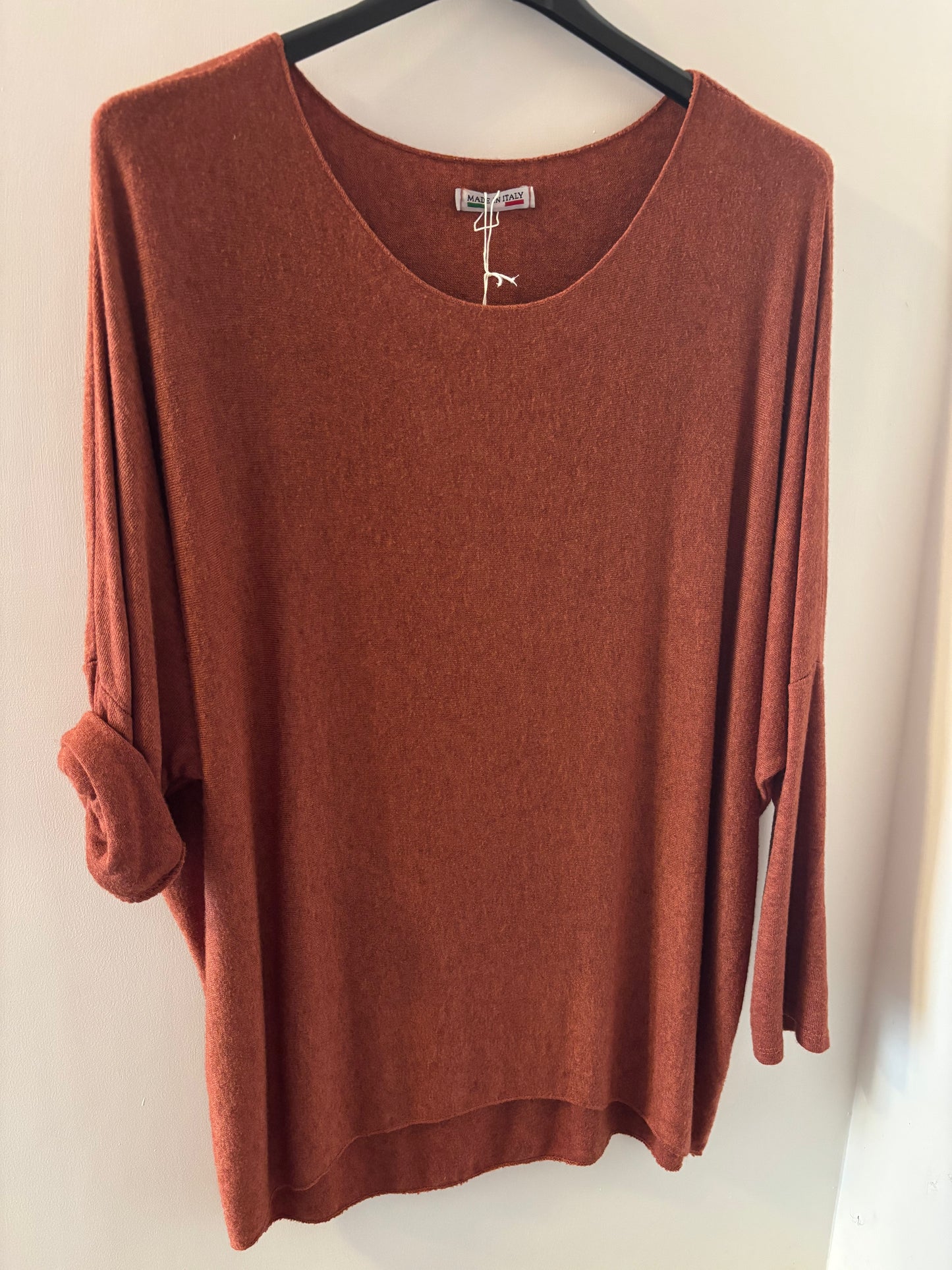 Fine Knit Jumper in Rust