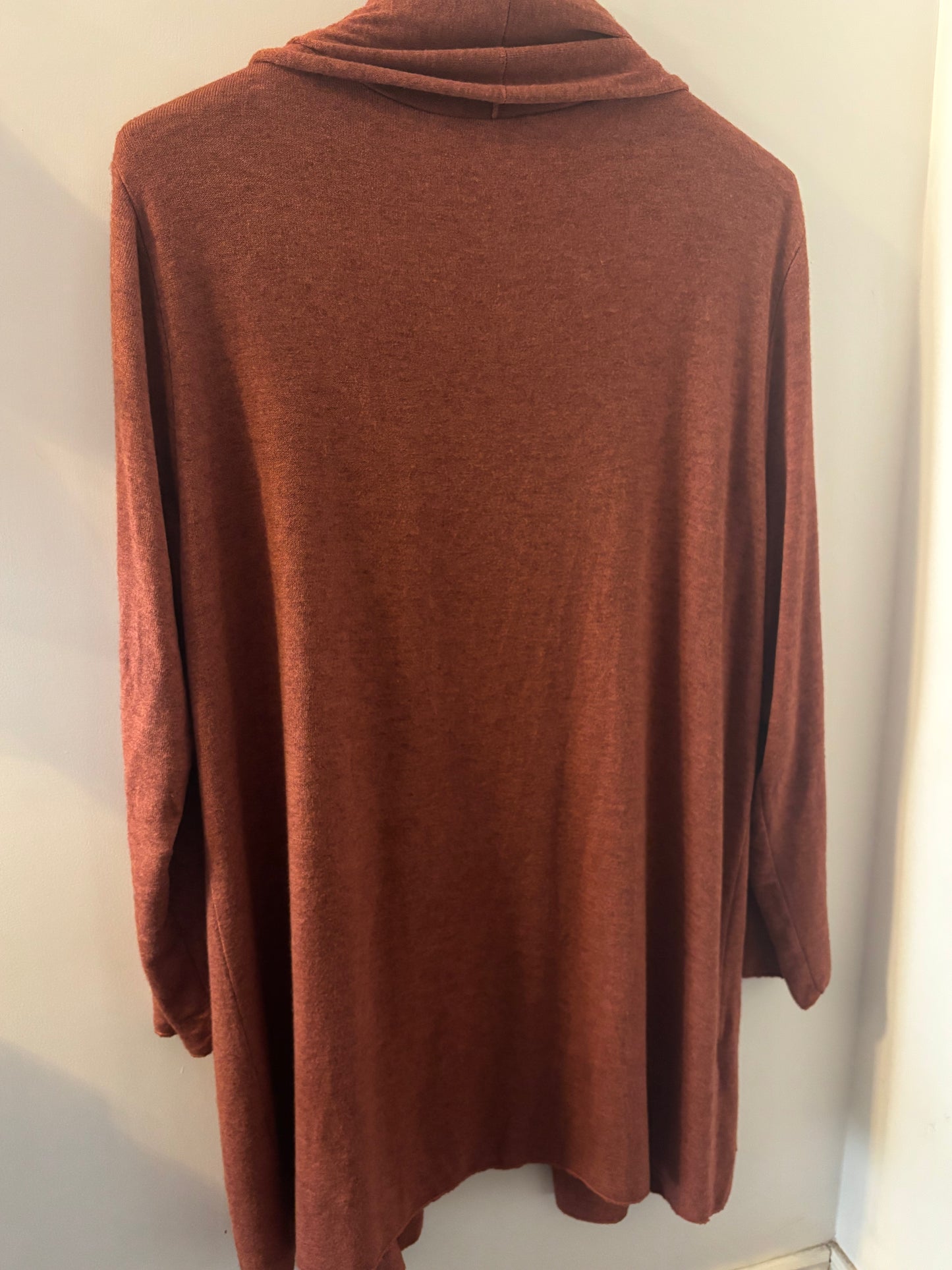 Open Front Cardigan in Rust