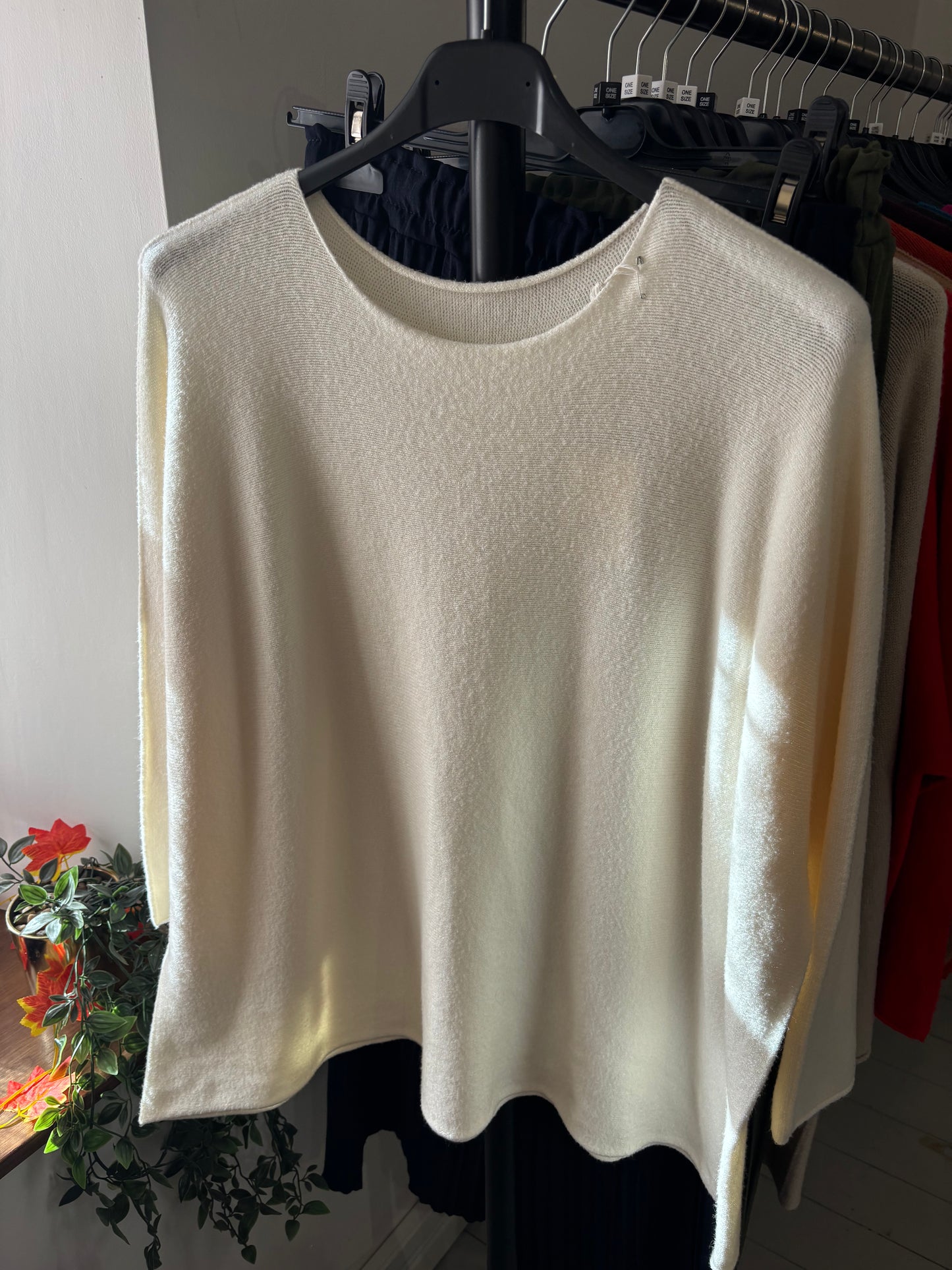 Plus Size Soft Knit Made in Italy Jumper in Ivory