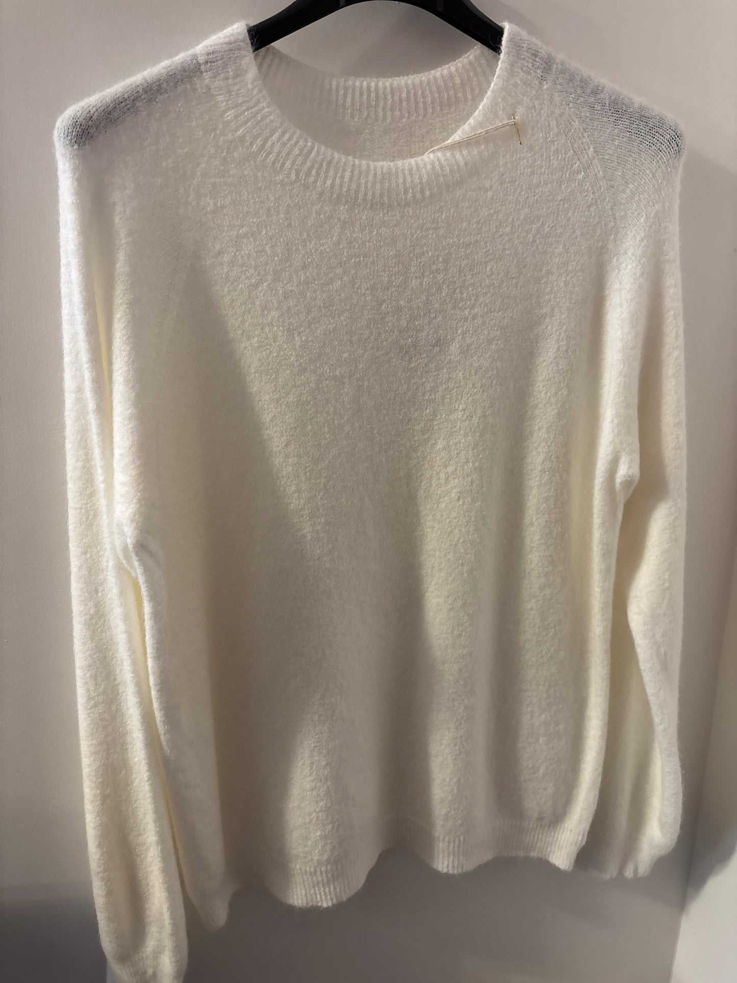 Soft Crew Neck Jumper in White