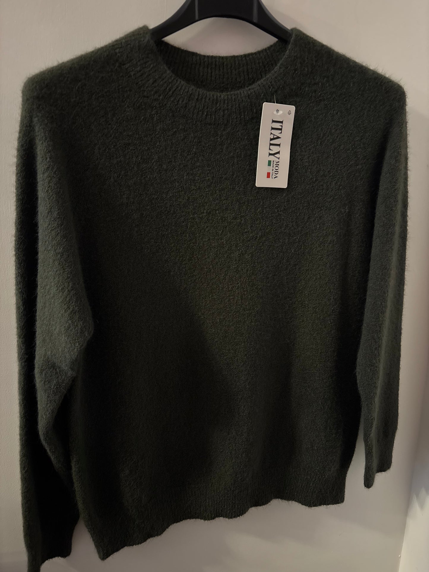 Soft Crew Neck Jumper in Khaki