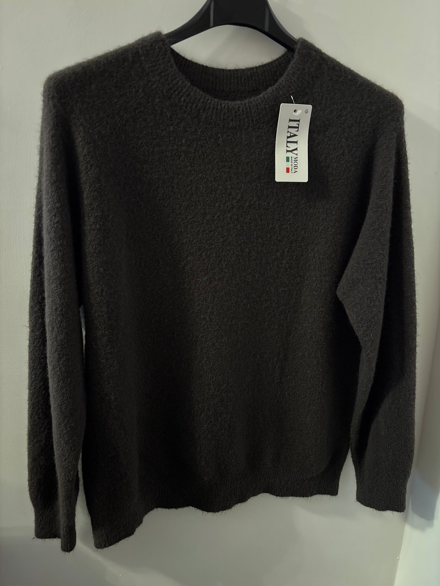 Soft Crew Neck Jumper in Brown