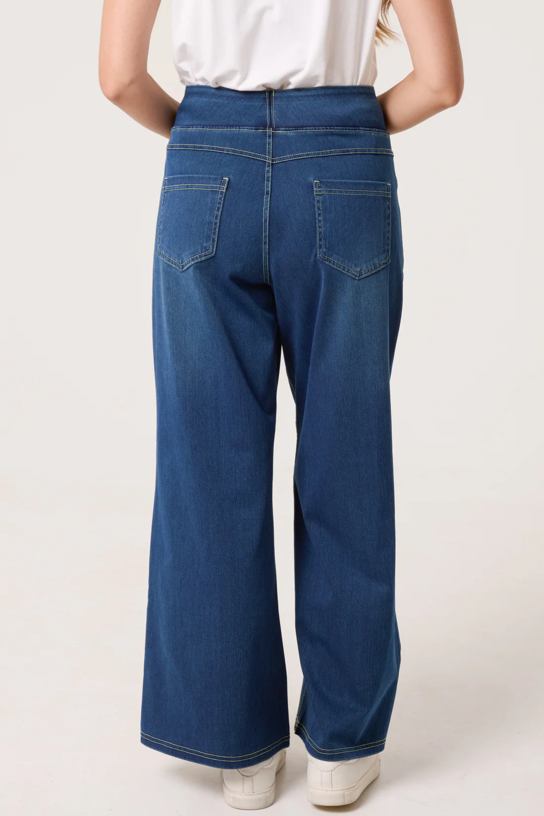 Wide Waistband and Wide Leg Jeans