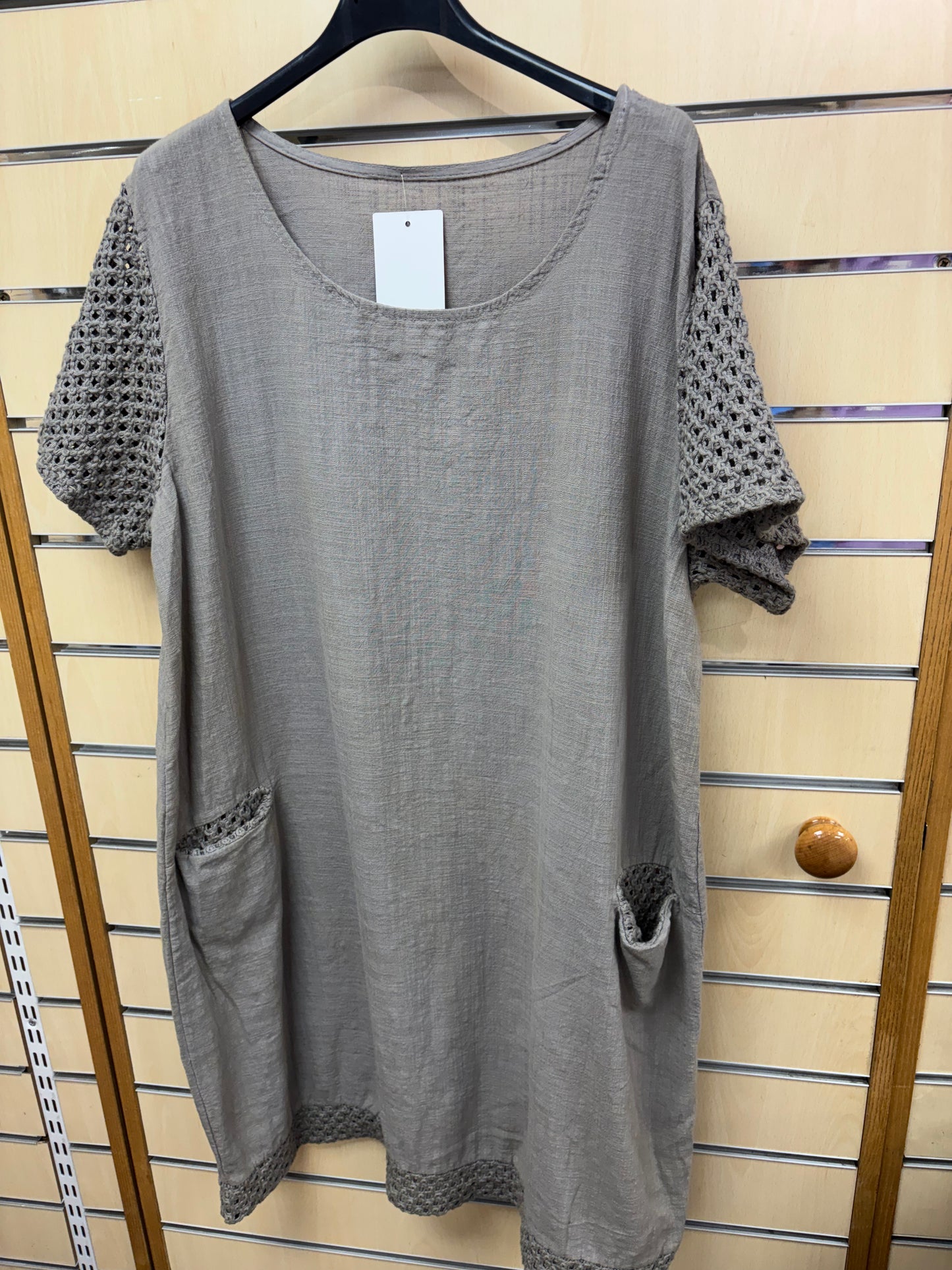 100% Cotton Dress in mocha