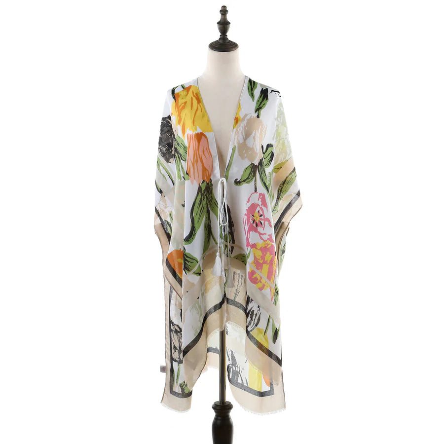 Floral Sheer Kimono in Yellow