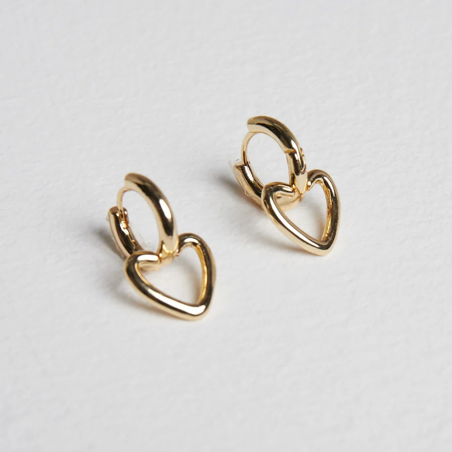 Gold Colour Heart Earrings