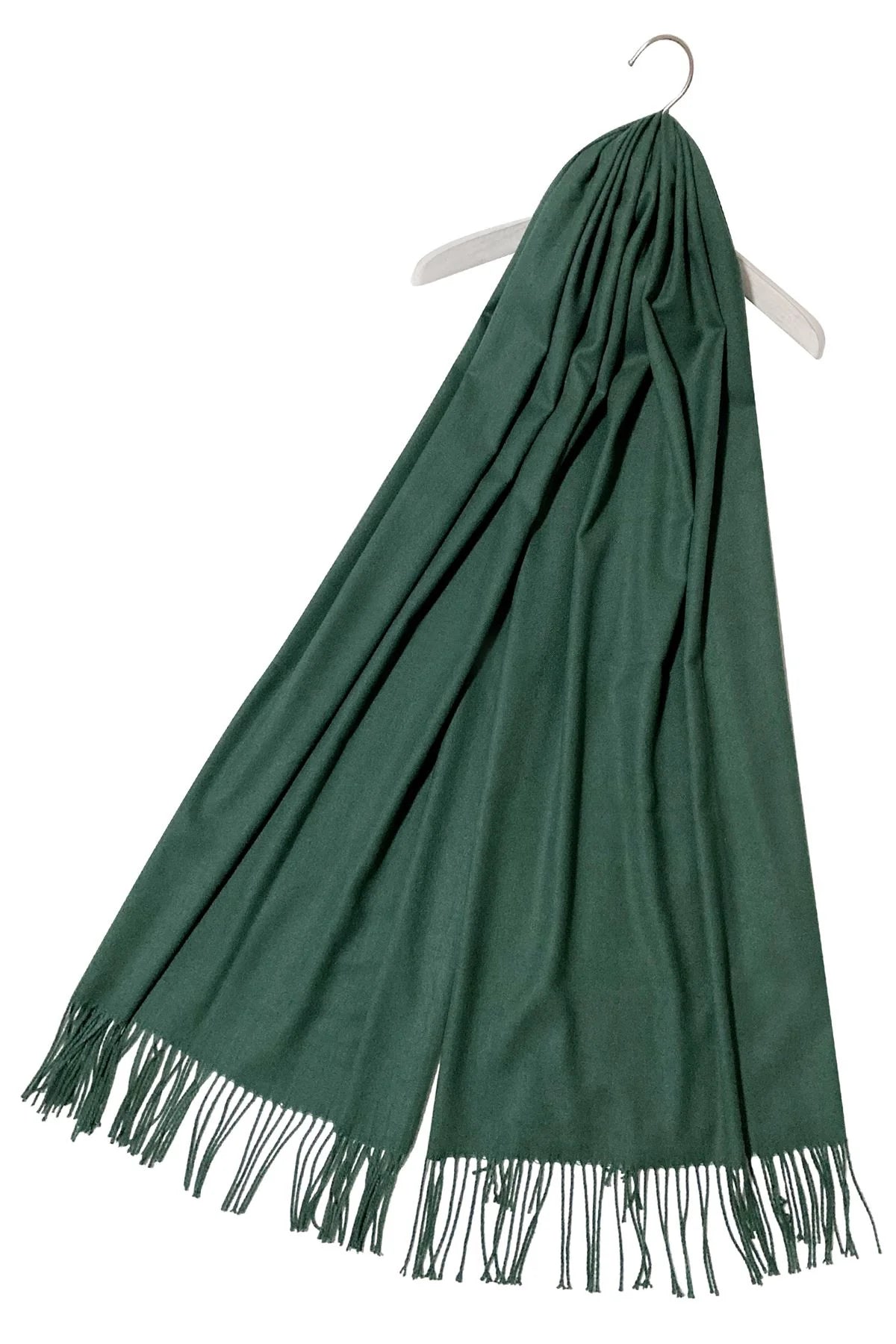 Soft Plain Cashmere Scarf in Dark Green