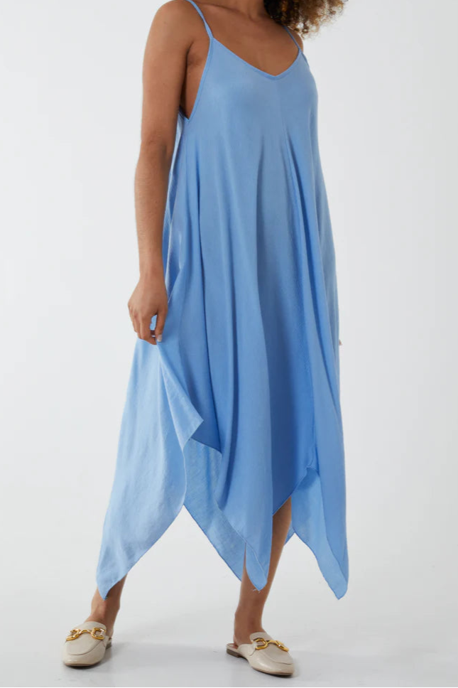 Light Blue Hanky Hem Cami Dress