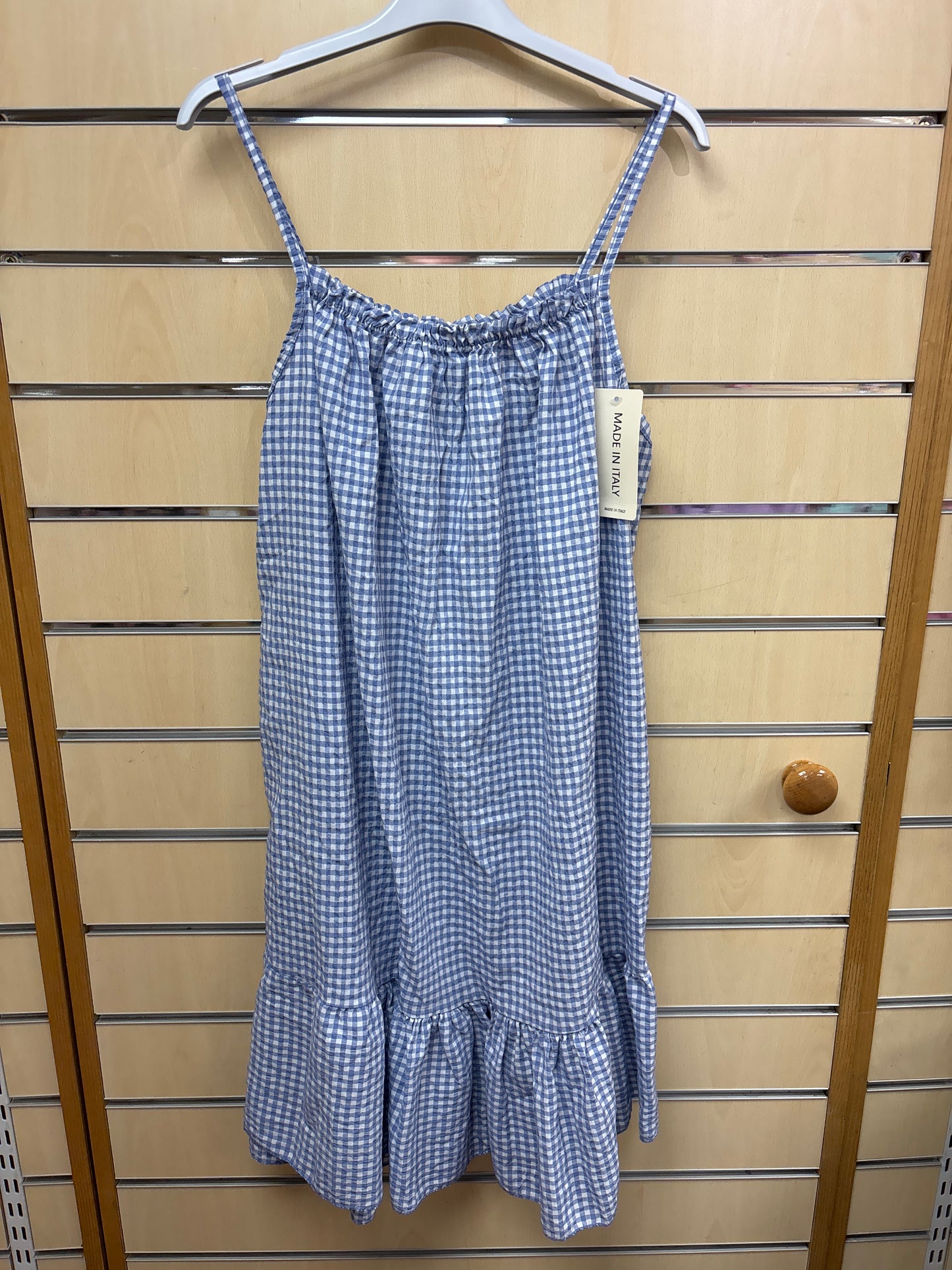 Gingham Strappy Dress in Blue
