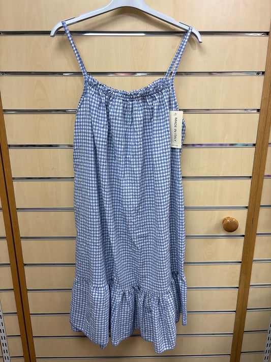 Gingham Strappy Dress in Blue