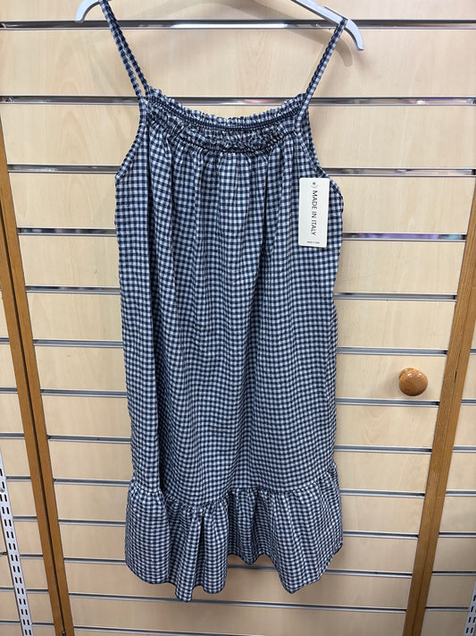 Gingham Strappy Dress in Navy