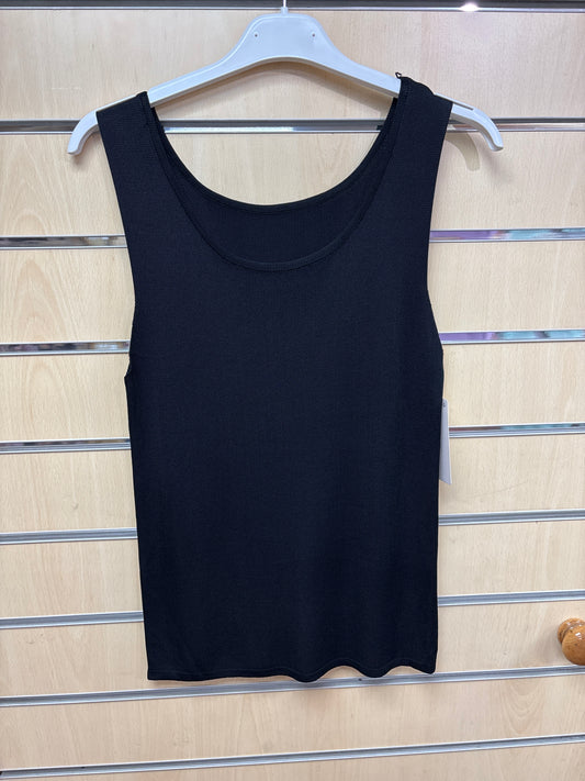 Knitted vest top in black