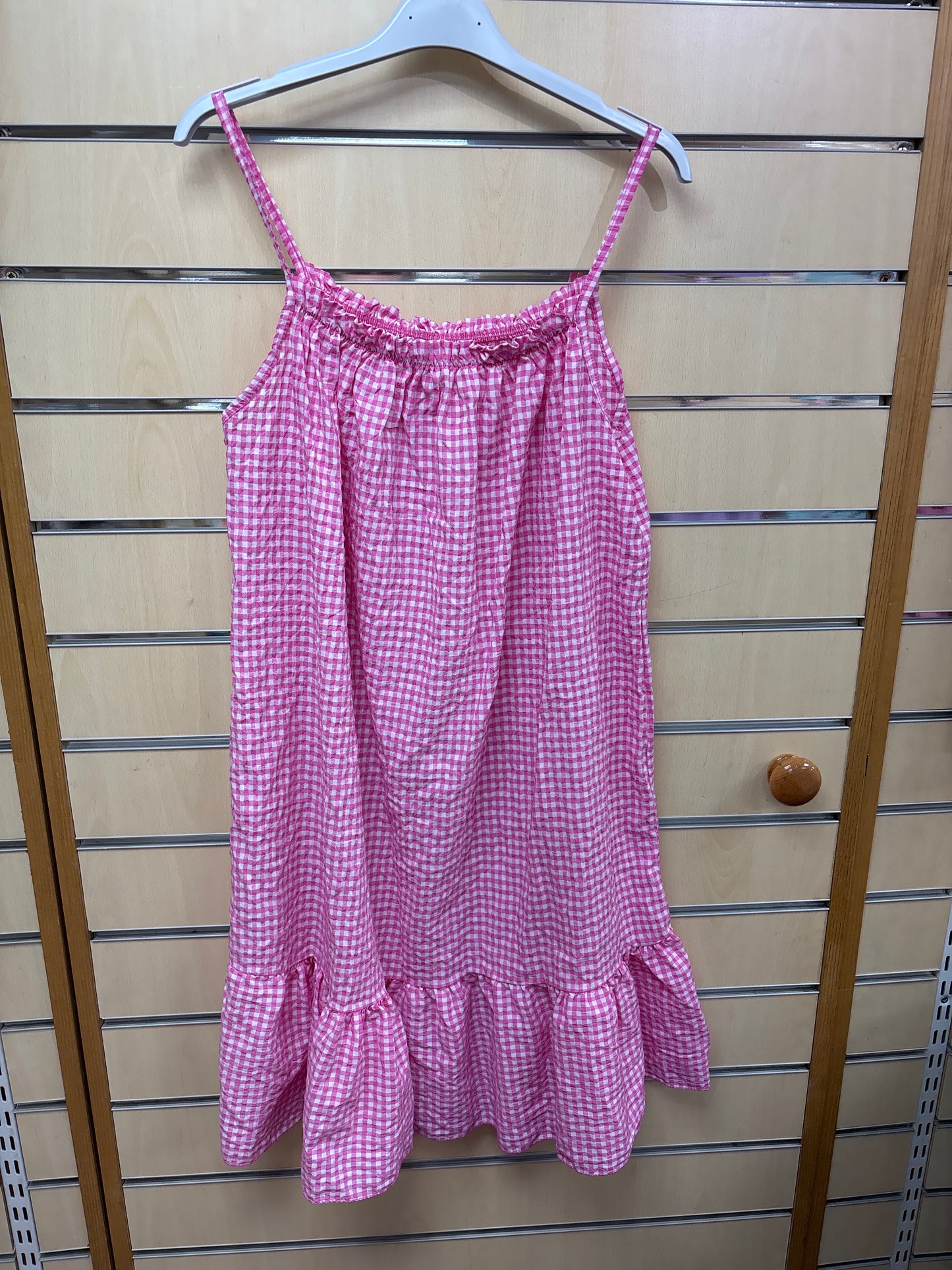 Gingham Strappy Dress in Pink