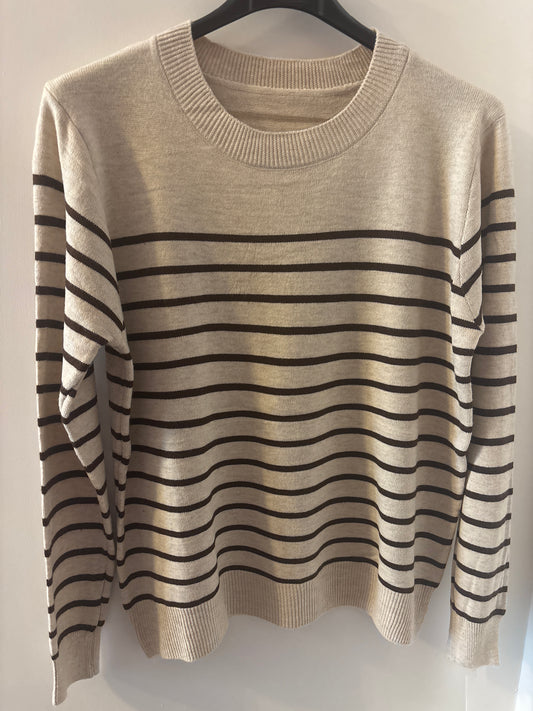 Stripe Jumper in Brown