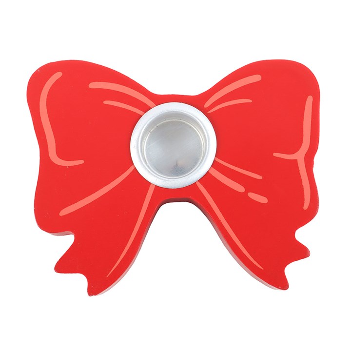 Red Bow Valentine's Day Taper Candle Holder