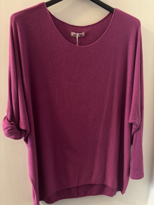 Fine Knit Jumper in Plum