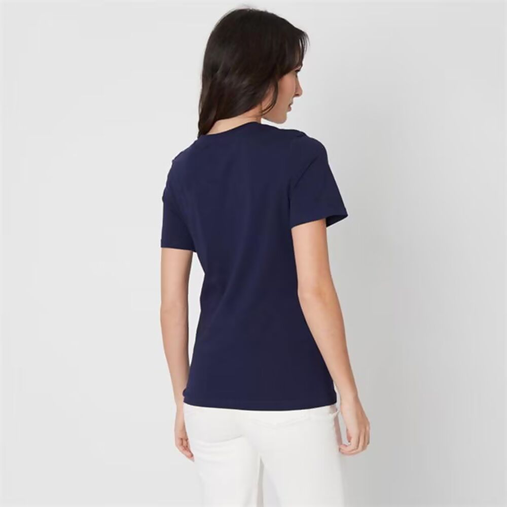 Cotton Crew Neck T-Shirt in Navy