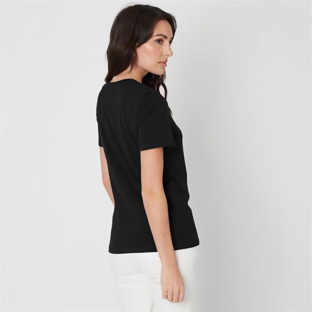 Cotton Crew Neck T-Shirt in Black