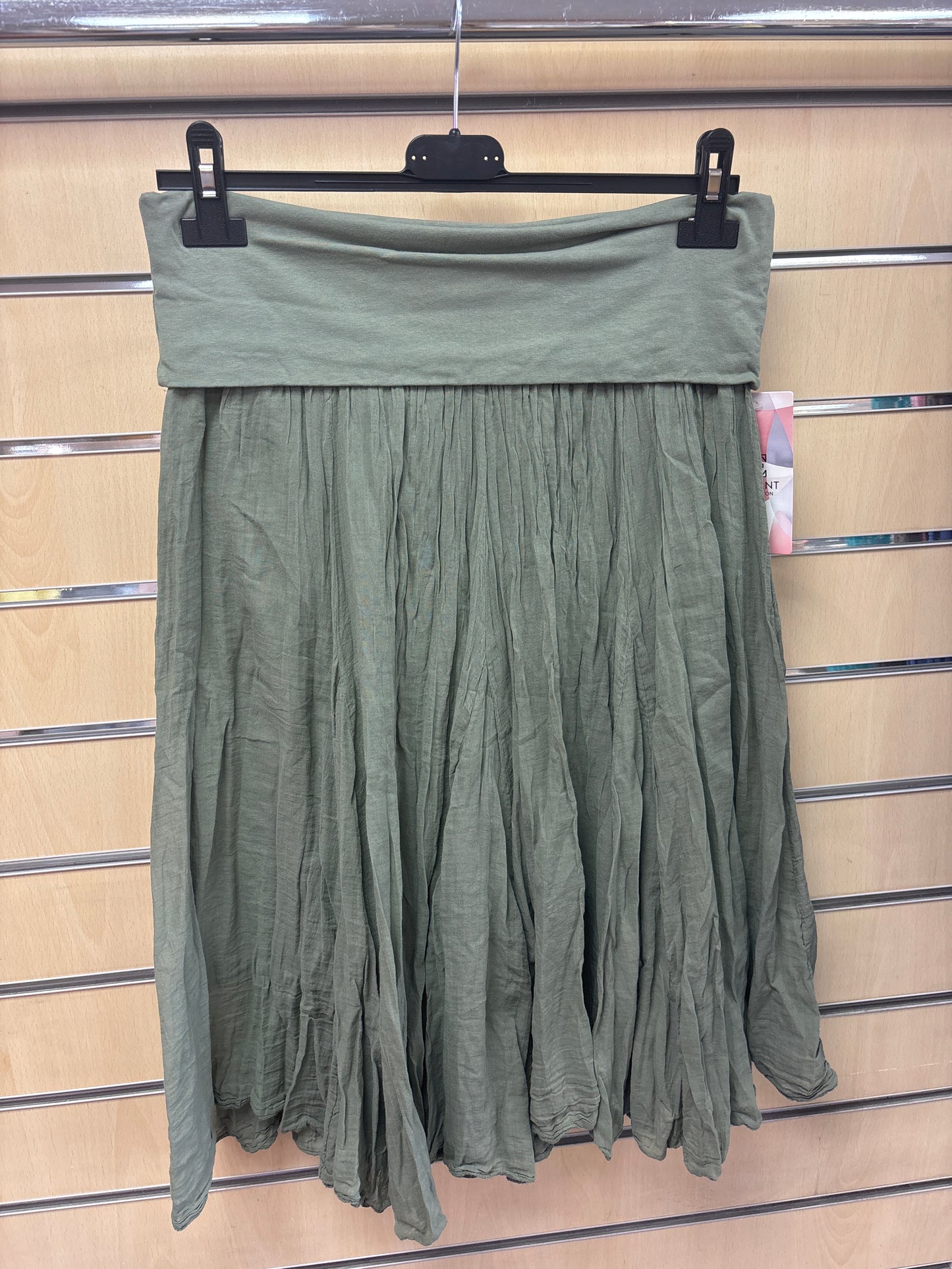 Short Cotton Skirt in Khaki