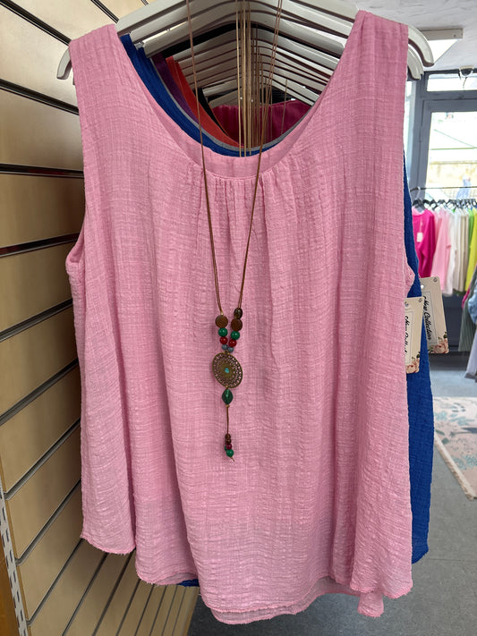 Cotton Lined Vest Top in Multiple Colours