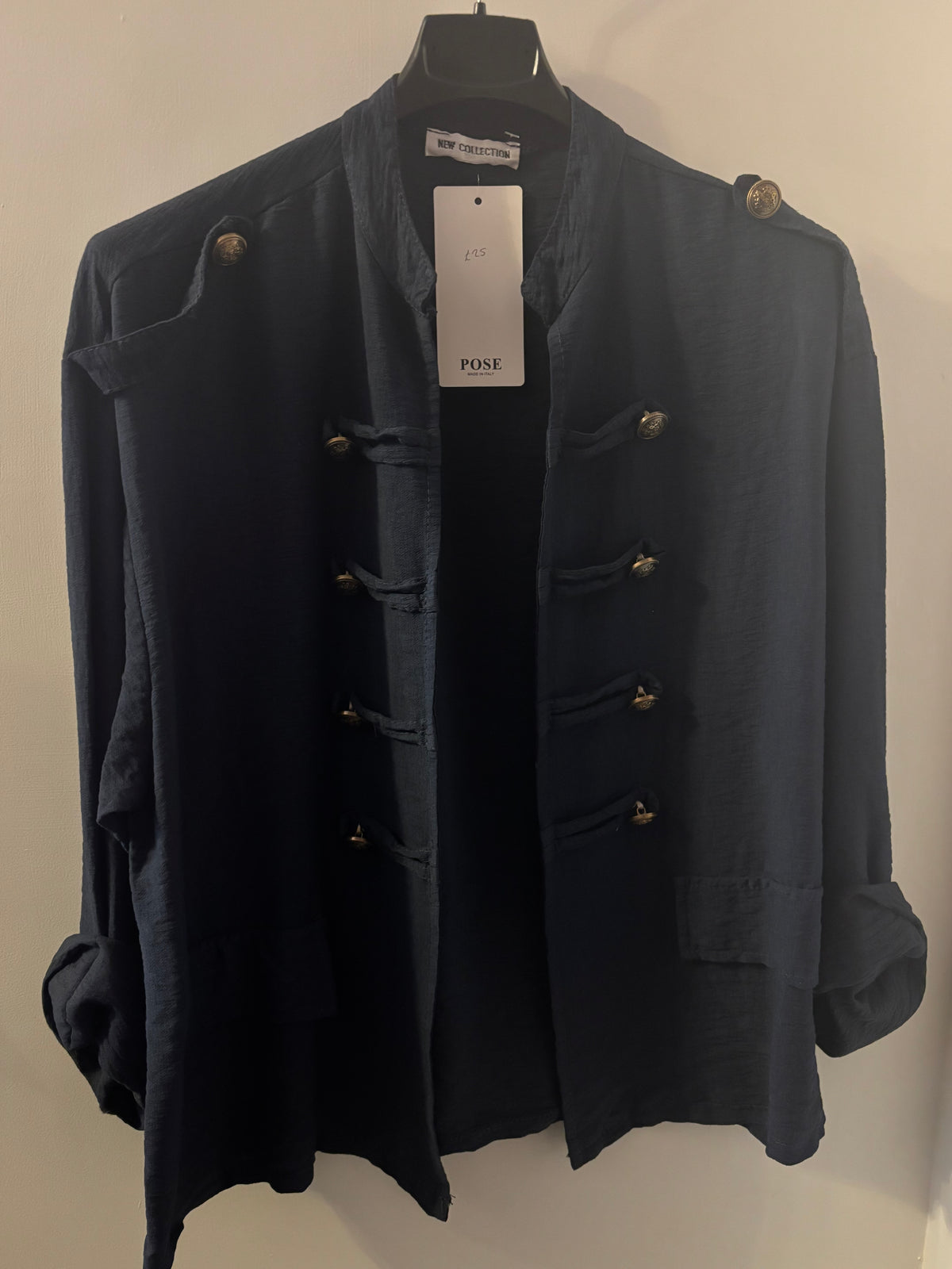 Military Style Shirt in Navy