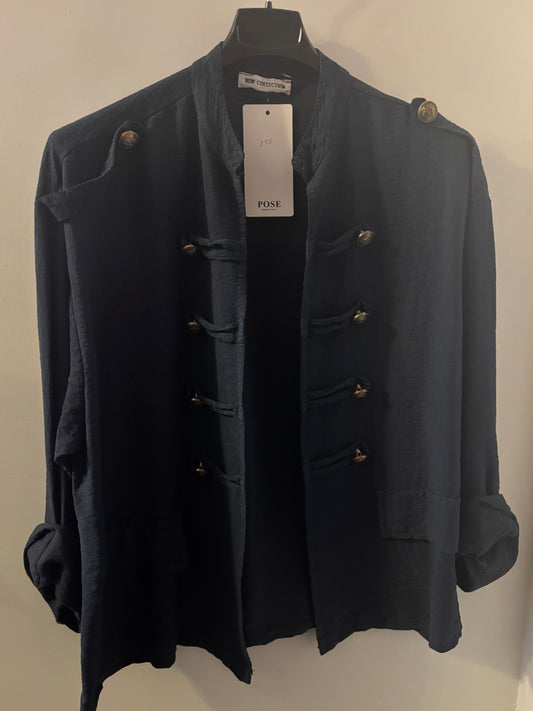 Military Style Shirt in Navy