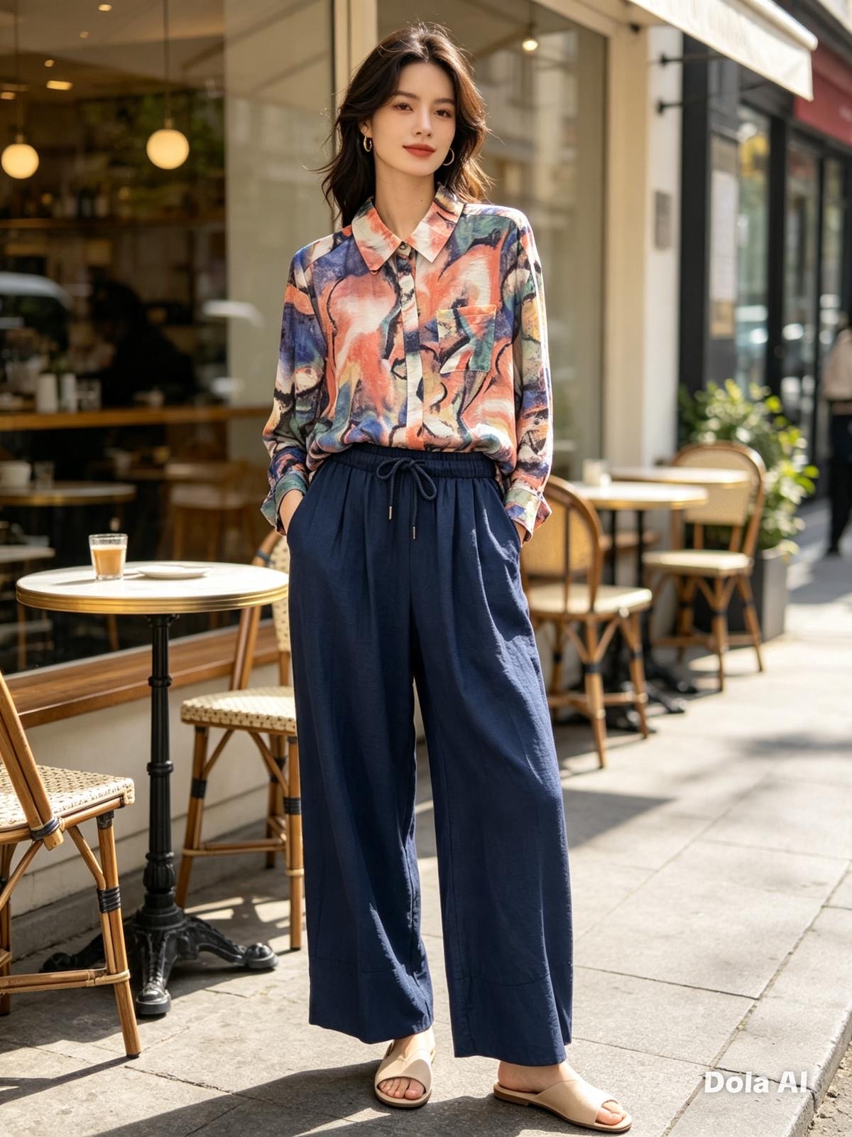 Navy Drawstring Trousers