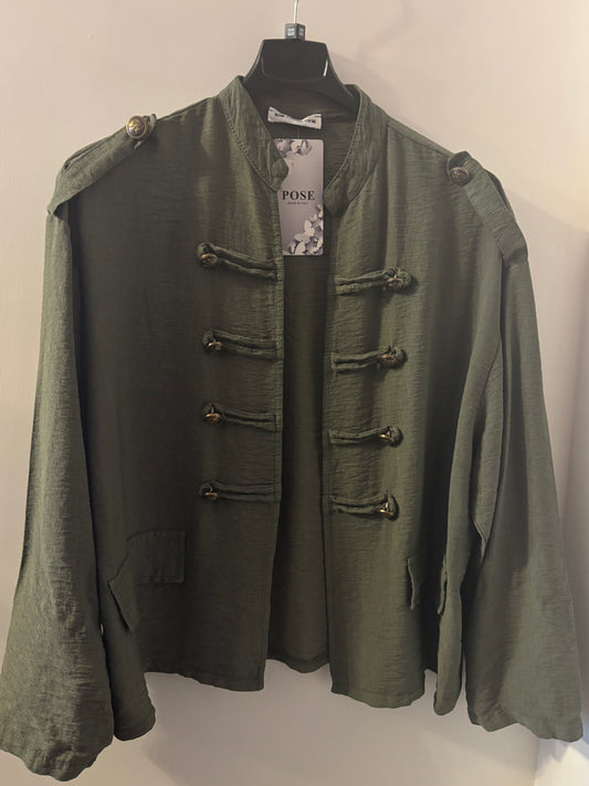 Military Style Shirt in Khaki
