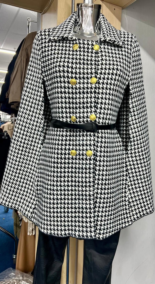 Dog Tooth Cape with Belt