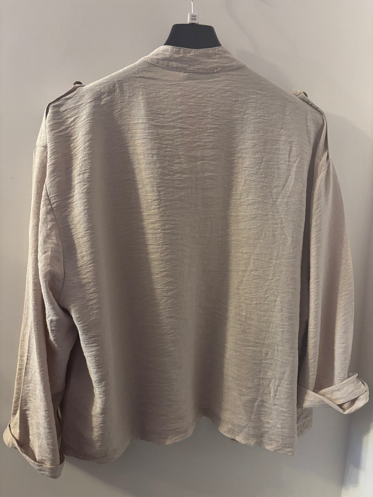 Military Style Shirt in Beige