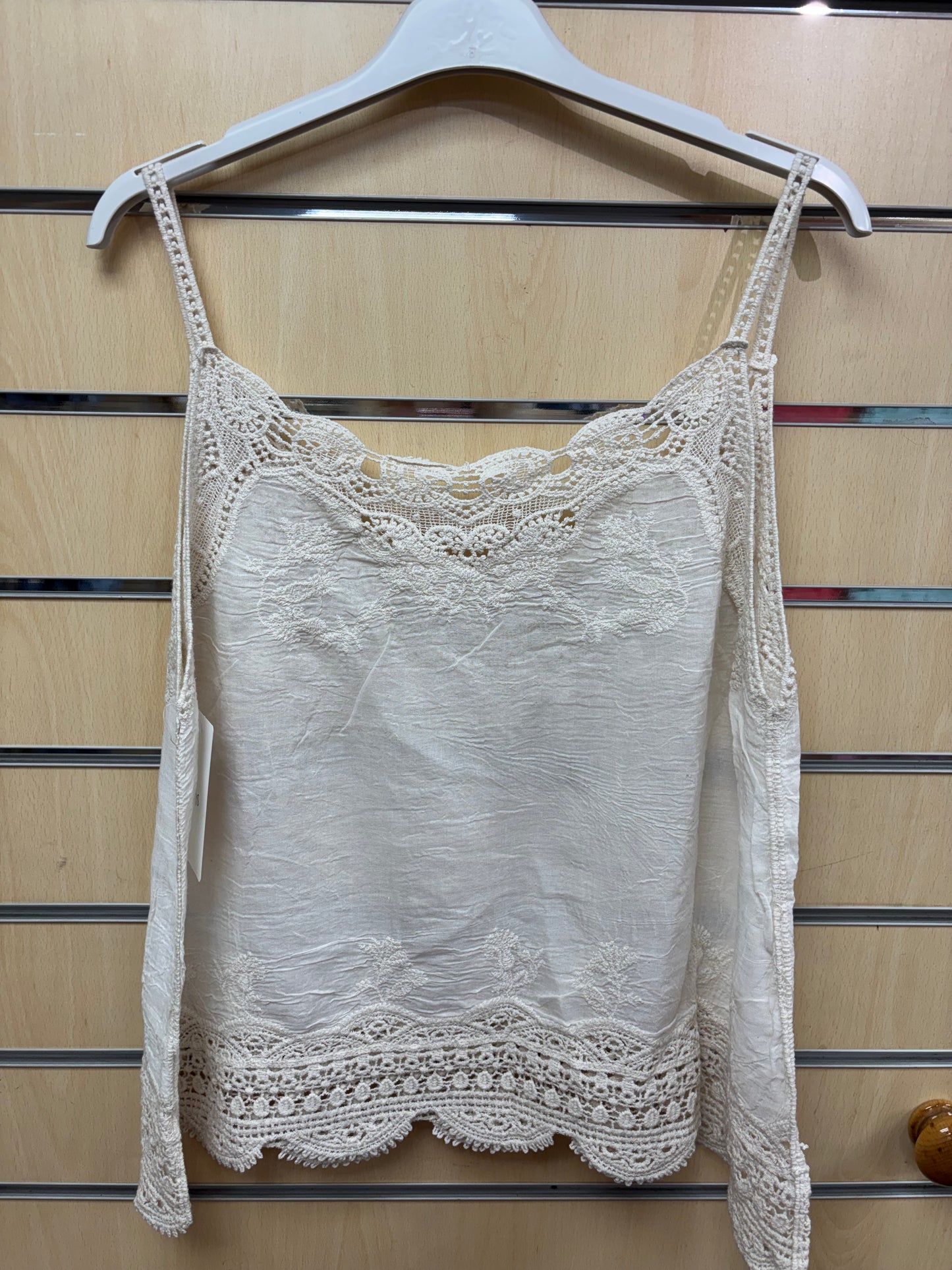 Plain Lace Cami Top in Cream