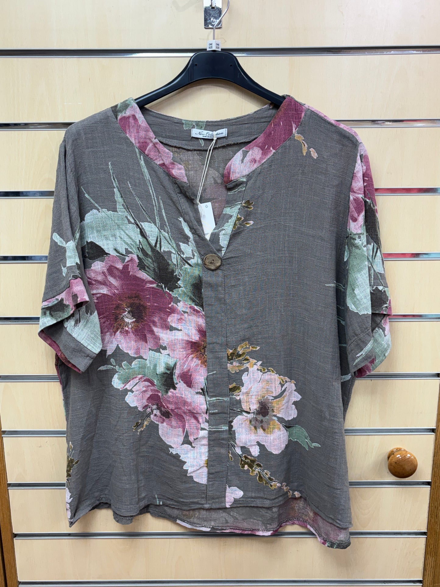 Cotton Floral Belted Set in Mocha