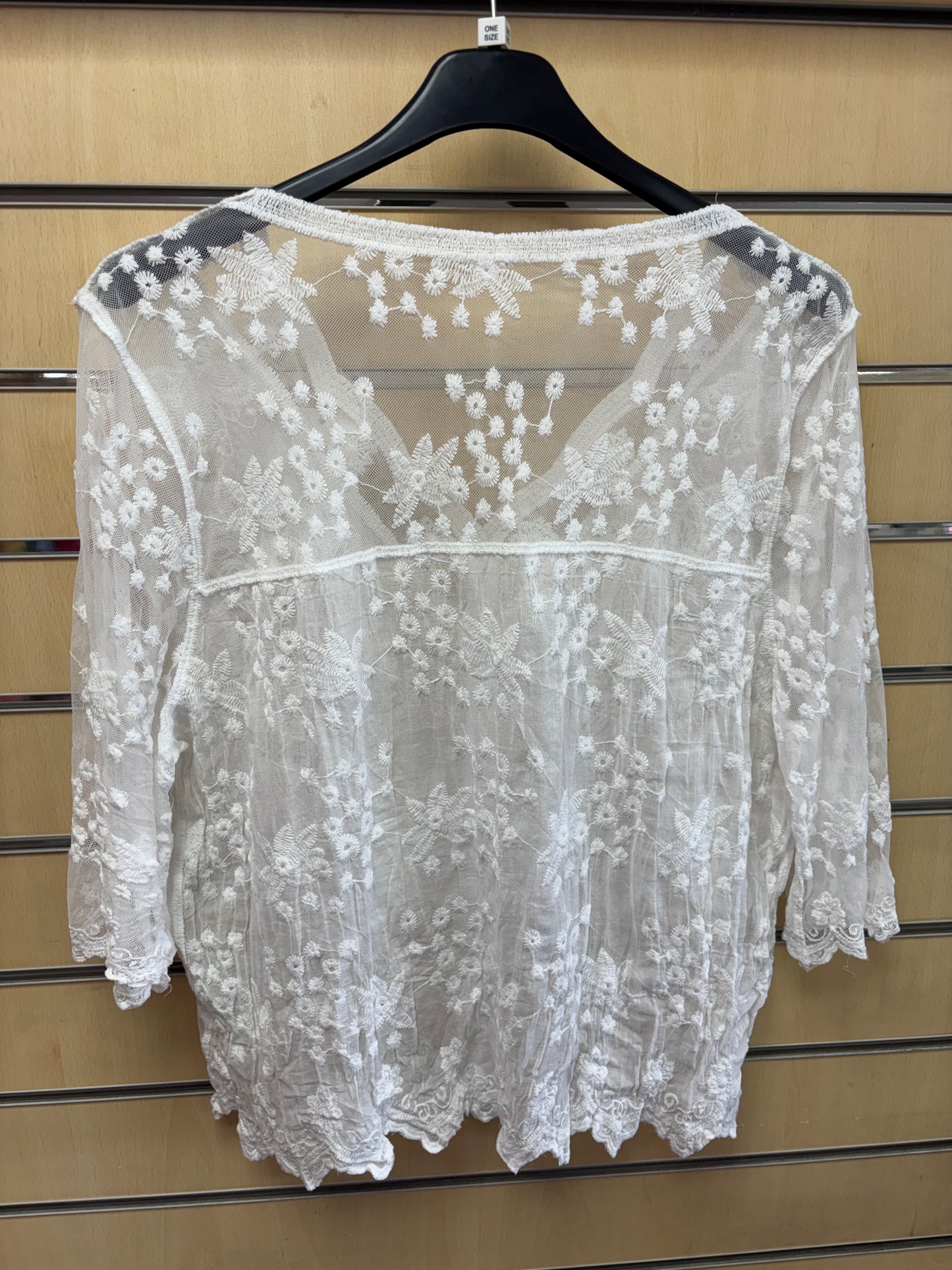 Scallop Edge Lace Cardigan in White