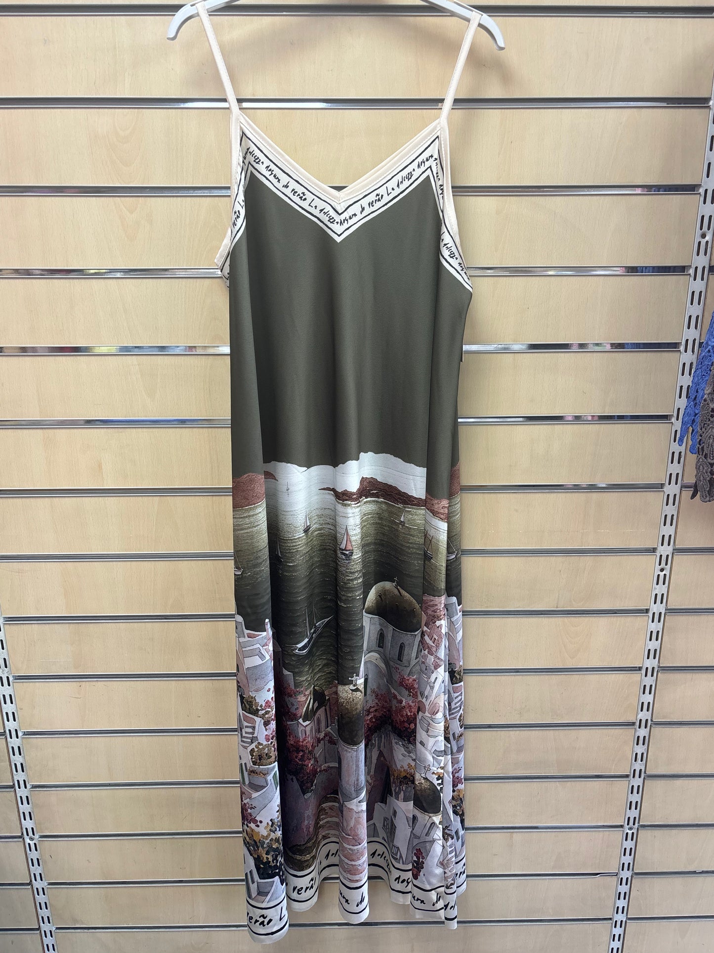 Cami Print Santorini Maxi Dress in Khaki