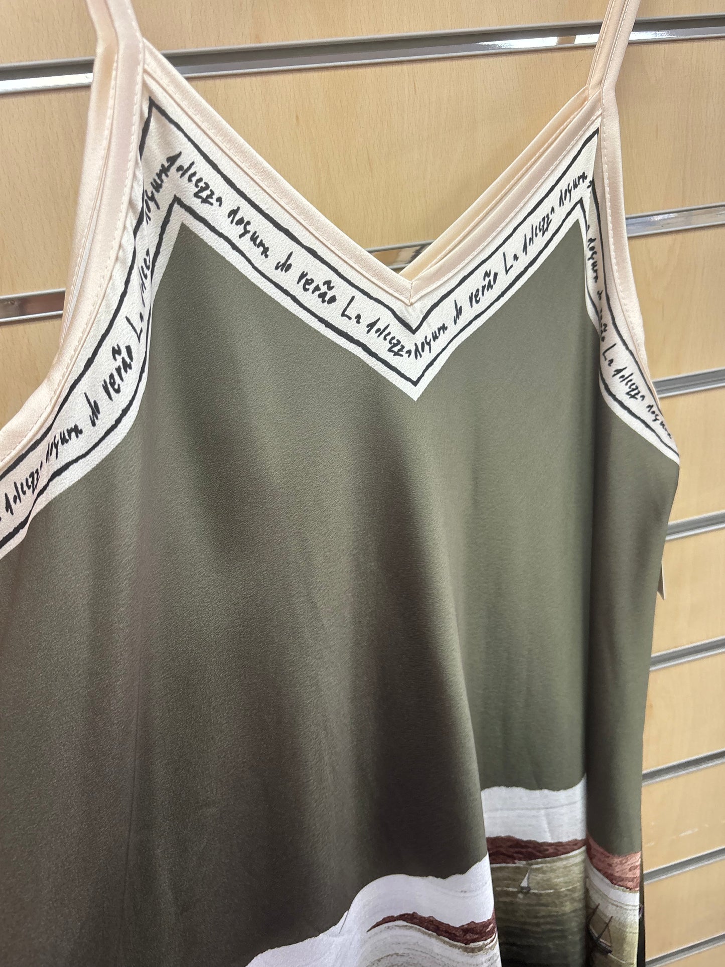 Cami Print Santorini Maxi Dress in Khaki