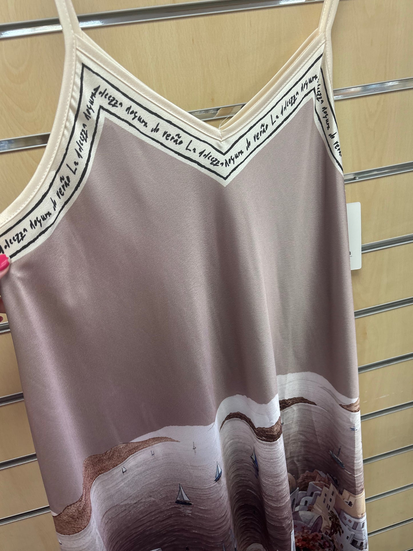 Cami Print Santorini Maxi Dress in Mocha