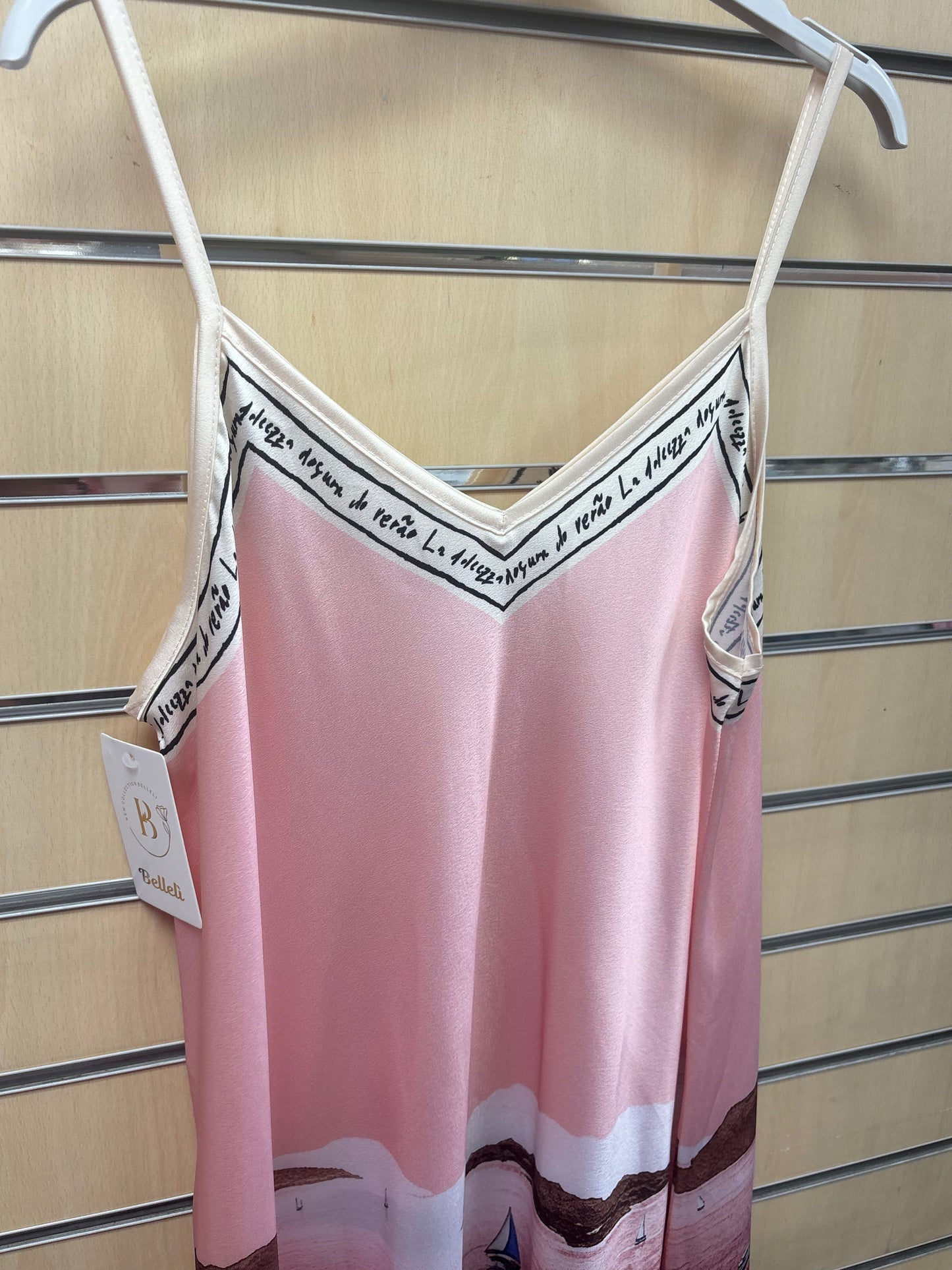 Cami Print Santorini Maxi Dress in Pink