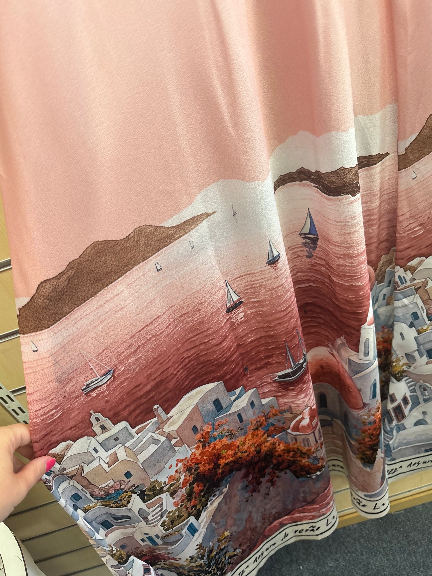 Cami Print Santorini Maxi Dress in Pink