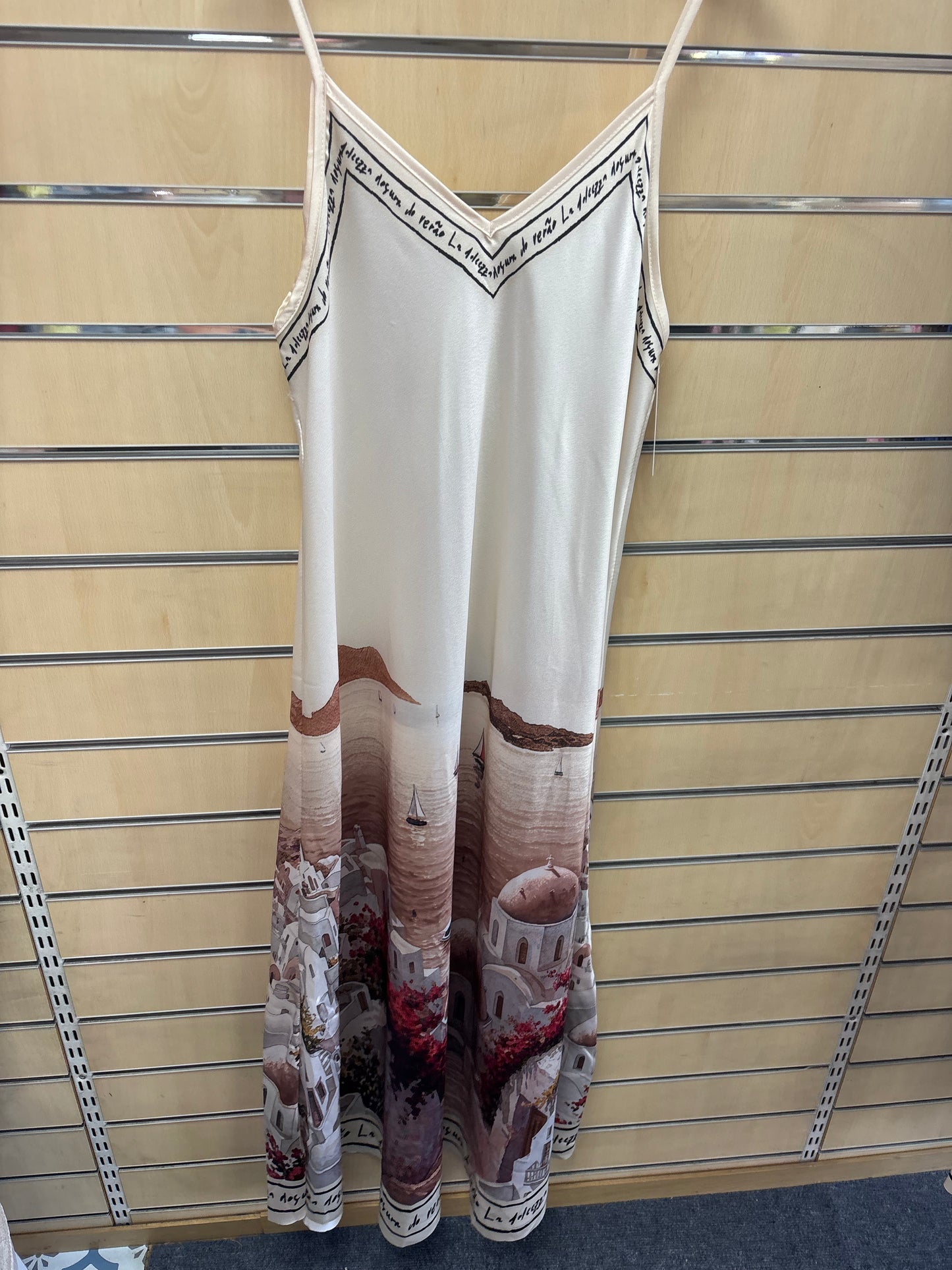 Cami Print Santorini Maxi Dress in Cream