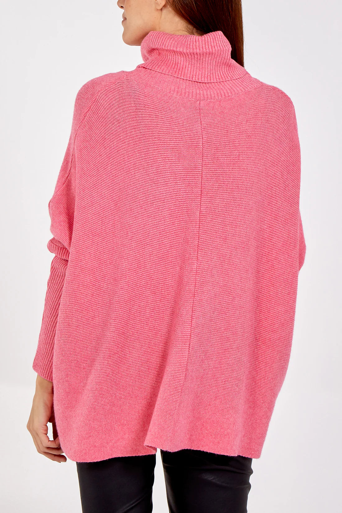 Long Sleeve Roll Neck Jumper in Pink
