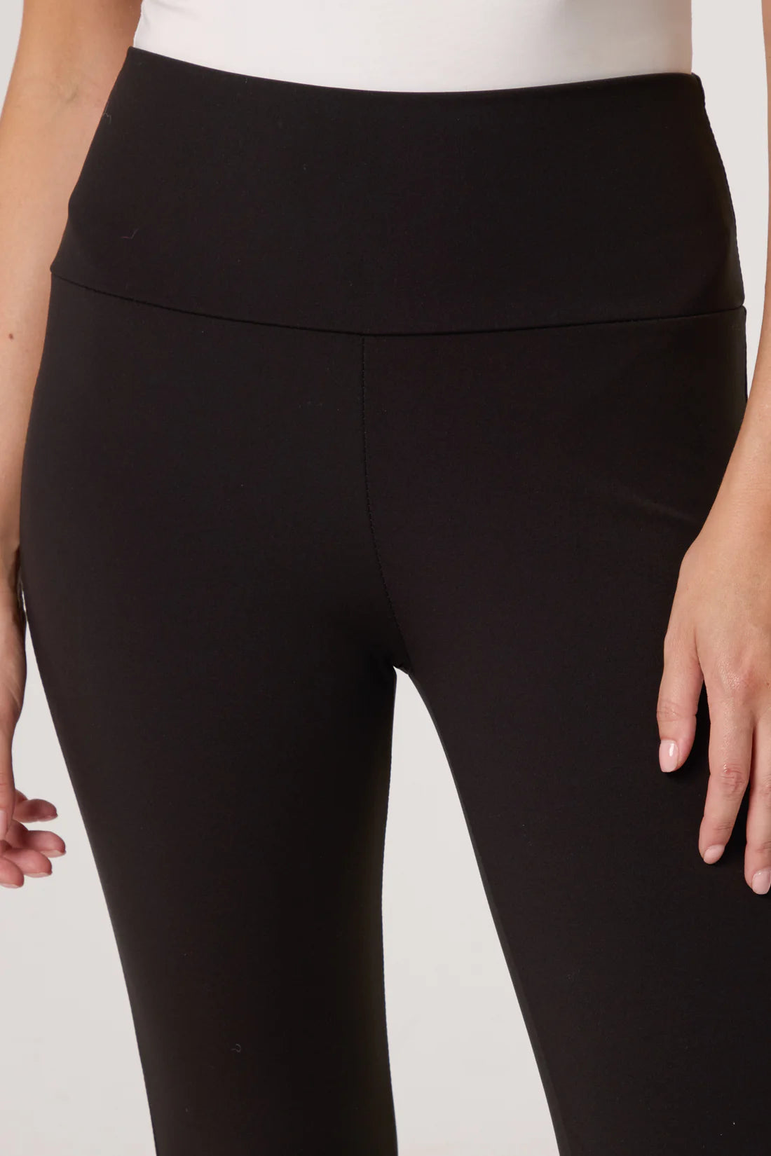 Fleece Lined Wide Waistband Legging in Black
