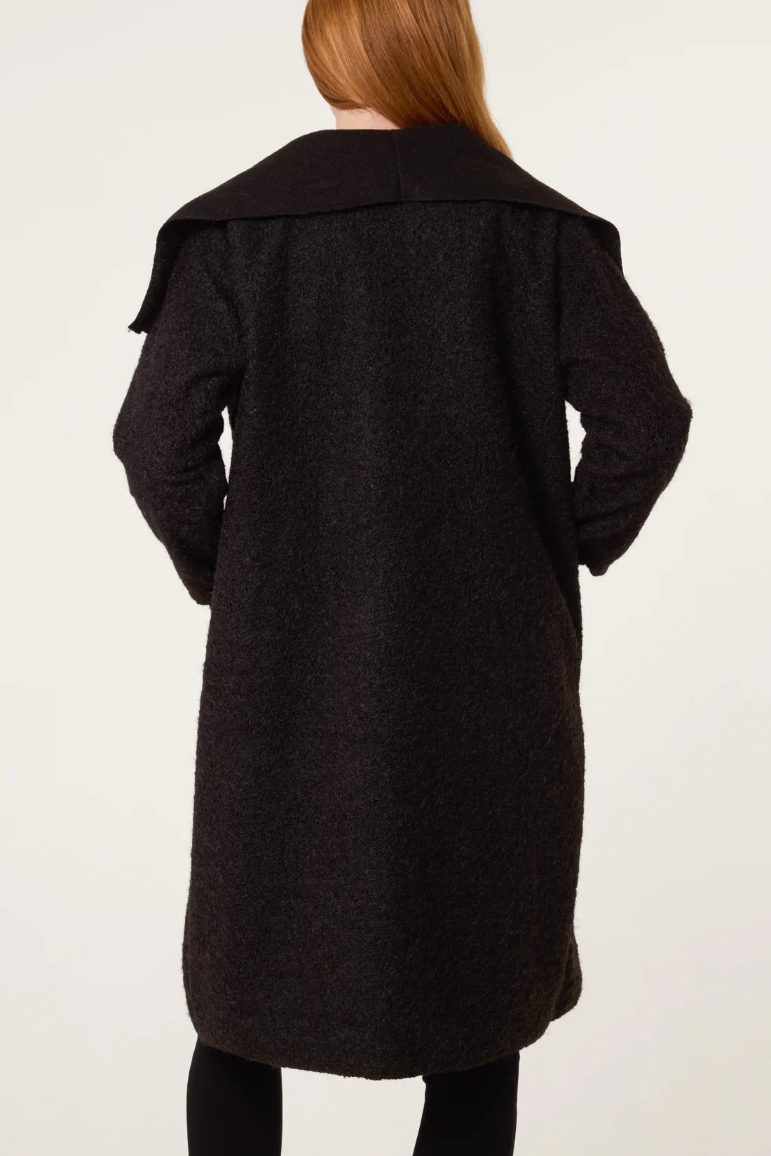 Brushed Wool Like Waterfall Coat