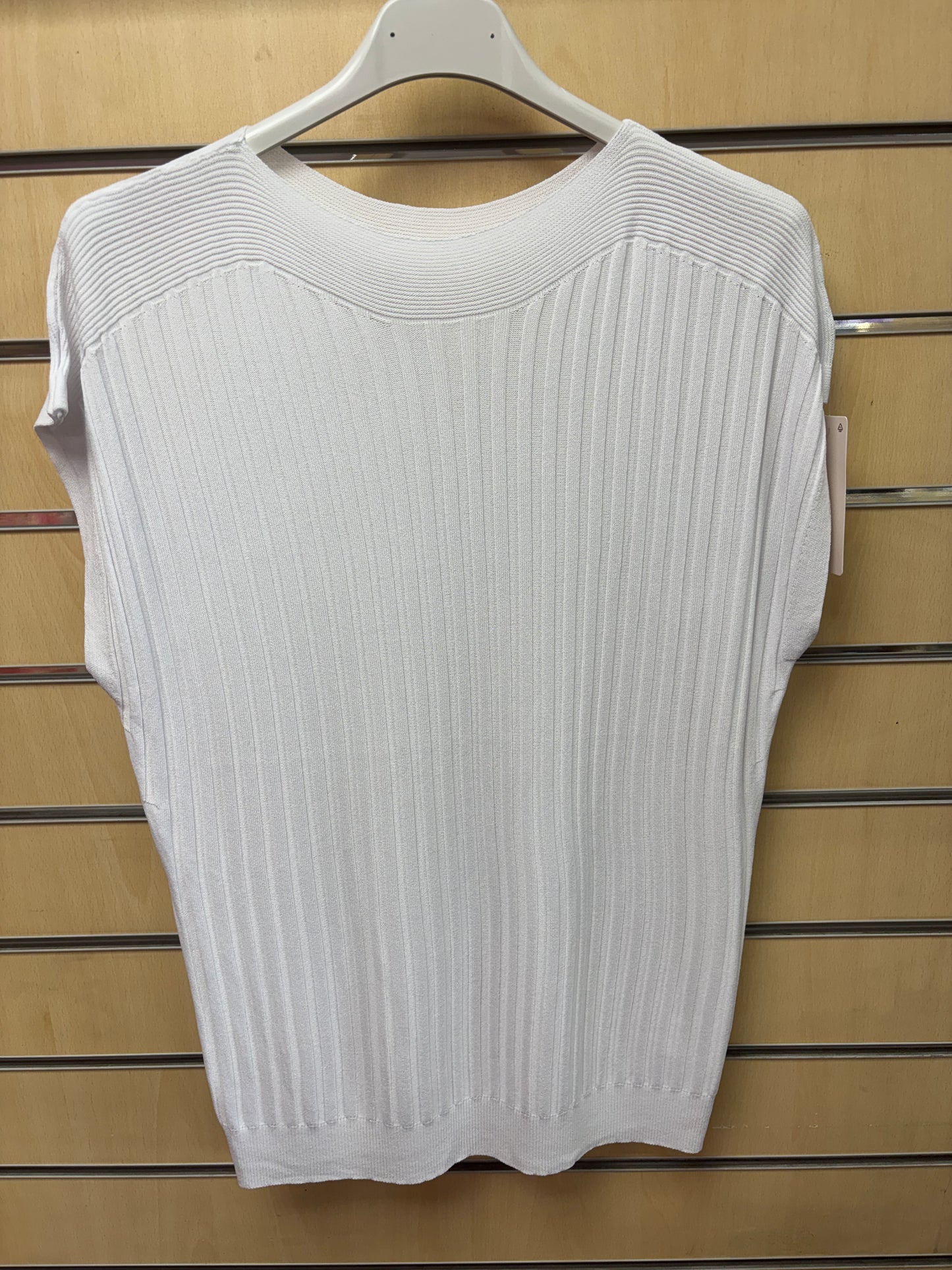 Ribbed Cap Sleeve Top in White