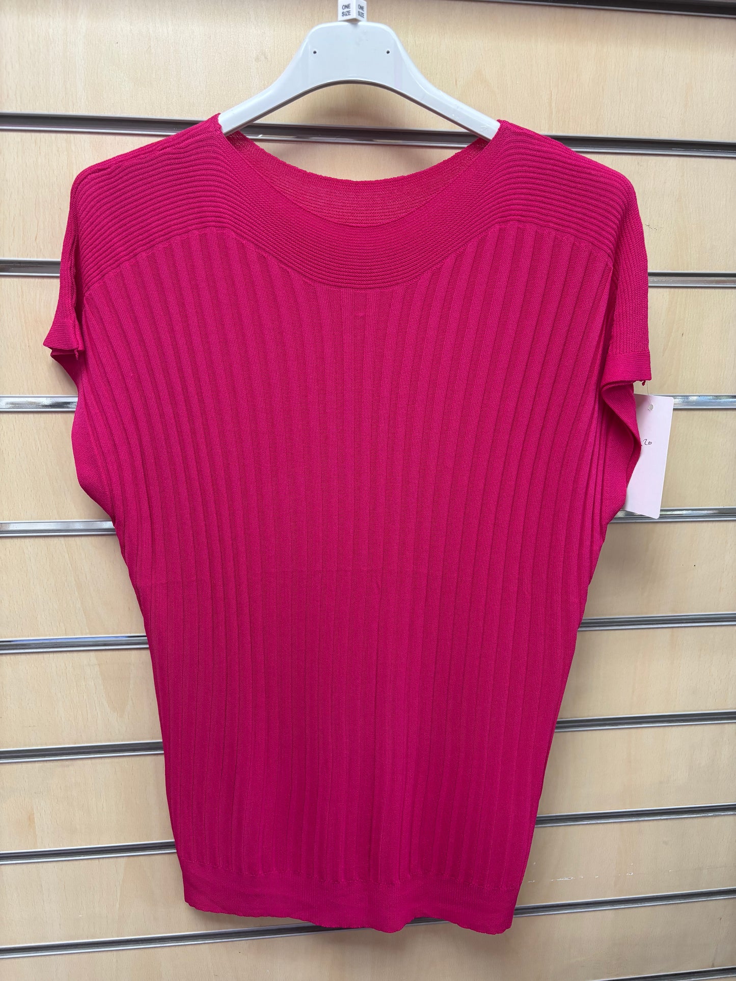 Ribbed Cap Sleeve Top in Pink